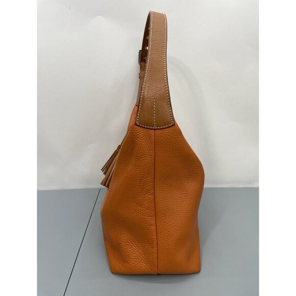 Dooney & Bourke Paige Sac Shoulder Bag Purse Zip Top Pebbled Leather Orange - Picture 4 of 14